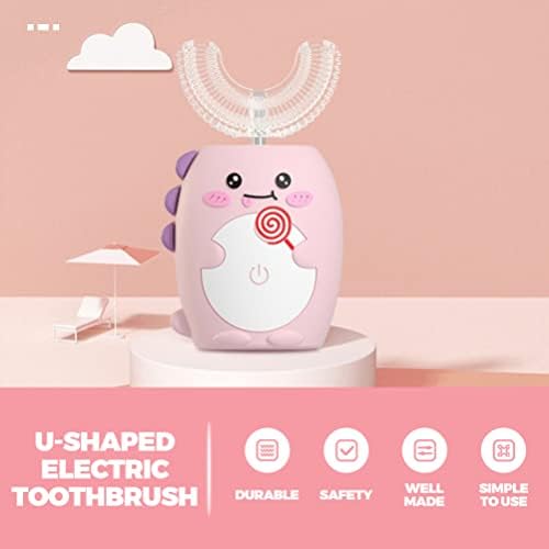 Toddmomy Çocuklar Elektrikli Diş Fırçası U Şekli Diş Fırçası Otomatik Tüm Ağız Diş Fırçası Şarj Edilebilir Diş Fırçası