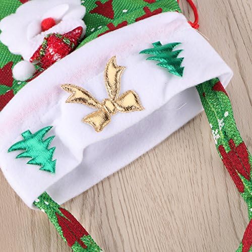PRETYZOOM Kullanımlık Kumaş Noel Şeker Çanta Sevimli Noel Baba İpli Hediye Tedavi Çantası Goodie Çanta Cep Tatlı Şeker