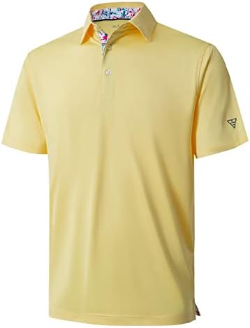 Erkek polo gömlekler Kısa Kollu Casual Katı Şık Kuru Fit Performans Tasarlanmış Yakalı Golf polo gömlekler Erkekler