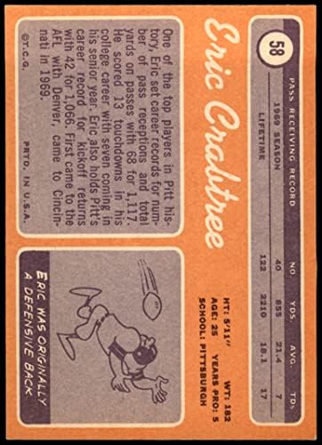 1970 Topps 58 Eric Crabtree Cincinnati Bengals (Futbol Kartı) ESKİ Bengals Pittsburgh