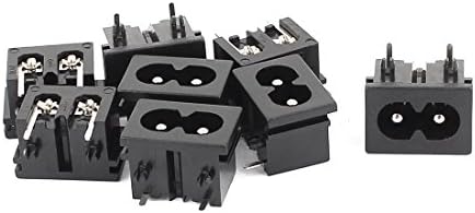 Aexit IEC320 C8 Ses ve Video Aksesuarları Erkek Güç Adaptörü Konektörü Siyah AC 250V 2.5 A Konnektörler ve Adaptörler