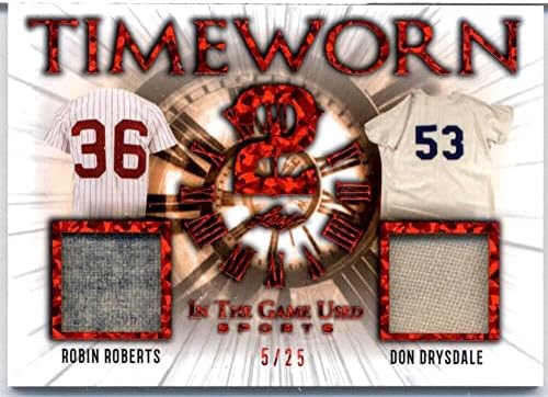 2022 Oyunda Yaprak Kullanılmış TW-20 Robin Roberts Don Drysdale Oyun Kullanılmış Forma 5/25 Beyzbol Ticaret Kartı