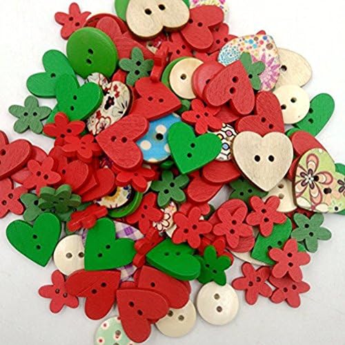 NUOLUX Paketi Ahşap Düğmeler Dikiş Düğmesi çocuk Scrapbooking DIY Craft Düğün Dekorasyon Noel (Kahve)
