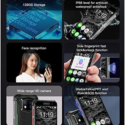 Soyes S10 Max 4G Mini Sağlam cep Telefonu IP68 Su Geçirmez 3.5 4GB 128GB Android 10 kilidi açılmamış akıllı Telefon