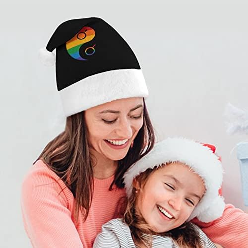 Yin ve Yang Eşcinsel Gurur Peluş Noel Şapka Yaramaz ve Güzel Noel baba Şapkaları Peluş Ağız ve Konfor Astar noel dekorasyonları