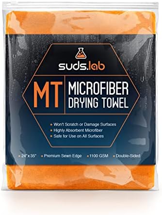 Suds Lab MT Büyük Mikrofiber Kurutma Havlusu-Araba Dış Temizlik ve Detaylandırma Bezi-Plastik Kaplama, Cam, Karbon