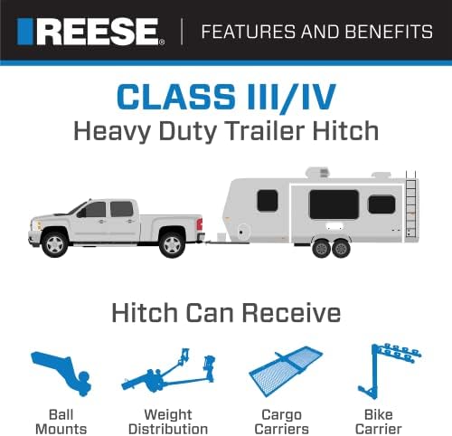 Reese Towpower 44665 Sınıf III Özel-Fit Hitch ile 2 Kare Alıcı açılış, Hitch Fiş Kapağı içerir