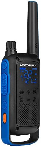 Motorola Talkabout T800 iki yönlü Telsiz, 2'li Paket, Siyah / Mavi ve 53724 Uzaktan Hoparlörlü Mikrofon (Siyah)