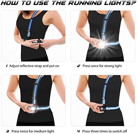Cikyner Koşu Lambası, Yükseltilmiş Led Göğüs Lambası Koşucular için USB şarj Edilebilir su Geçirmez koşu lambaları,