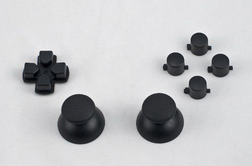 Siyah düğmeler, D-pad, Playstation 3 denetleyicisi için Thumbstick seti (Kare, Üçgen, X, Daire) Özel mod (PS3)