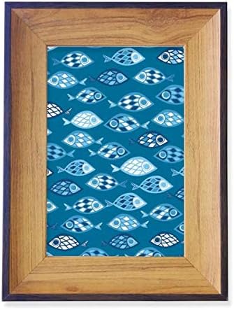 DIYthinker Mavi Deniz ızgaraları Soyut Balıklar Fotoğraf Çerçevesi Sergi Ekran Sanat Masaüstü Boyama