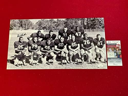 1964, Dick Butkus, İmzalı (JSA) Rose Bowl Savunması Fotoğrafı (Kıt/Vintage) - İmzalı NFL Fotoğrafları