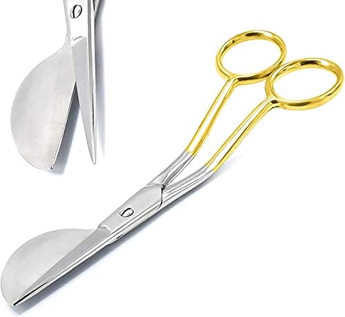 LAJA İthalatı Ördek Gagası Bıçak Kenar Aplike Makas 6 İnç Kürek Şekilli Altın Kolu