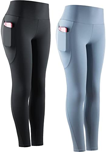 CADMUS Yüksek Belli Egzersiz Tayt Kadınlar için, Karın Kontrol Yoga cepli pantolon, 2 veya 3 Paket