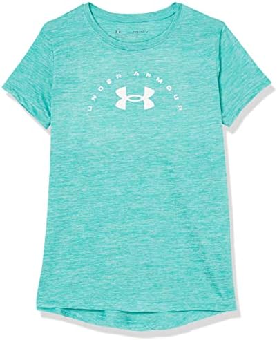 Zırh altında Kızların Teknoloji Büküm Kemer Büyük Logo Kısa Kollu Ekip Boyun T-Shirt