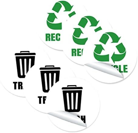 Toffıcu 2 Takım 6 Çöp Sınıflandırma Etiketi Konteyner Etiketleri Açık çöp tenekesi Logo çöp kutusu Sticker Çıkartma