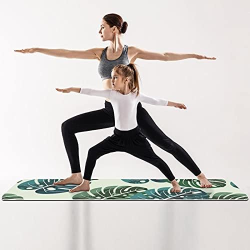 Siebzeh Yeşil Suluboya Yapraklar Desen Premium Kalın Yoga Mat Çevre Dostu Kauçuk Sağlık ve Fitness Her Türlü Egzersiz