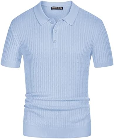 PJ PAUL JONES Erkek Kablo Örme polo gömlekler Örgü Hafif golf topluğu Gömlek