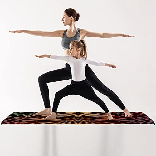 Yoga için Çok Amaçlı Yoga Mat Egzersiz ve Egzersiz Matı, Mor Tropikal Yaprak Ananas