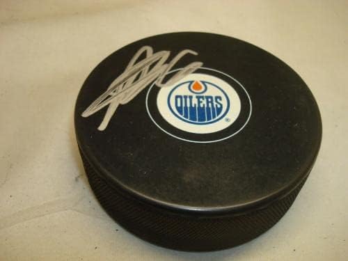 Adam Larsson İmzalı Edmonton Oilers Hokey Diski İmzalı 1F İmzalı NHL Diskleri