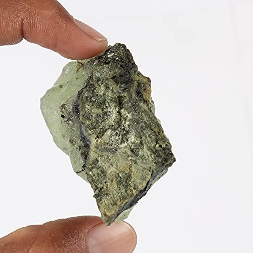 GEMHUB Koruma Yeşil Prehnit Doğal işlenmemiş taş Mineral Örnekleri, Takı için 411 Ct Prehnit
