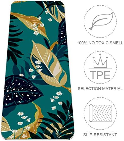 Siebzeh Yeşil Tropikal Orman Palmiye Yaprakları Premium Kalın Yoga Mat Çevre Dostu Kauçuk Sağlık ve Fitness Her Türlü