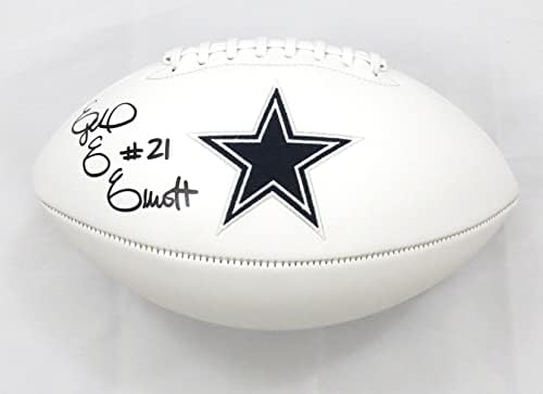Ezekiel Elliott İmzalı Dallas Cowboys Logosu Futbol Beckett Tanık İmzalı Futbol Topları