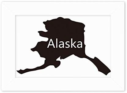 DIYthinker Alaska ABD Haritası Yıldız Çizgili Bayrak Fotoğraf Montaj Çerçevesi Resim Sanat Boyama Masaüstü 5x7 inç