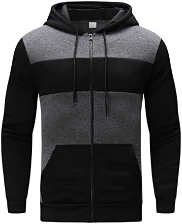 XXBR Renk Blok Patchwork Hoodies Mens için, kış Bahar Kapüşonlu Ceketler Egzersiz Spor Fermuar Rahat Tişörtü