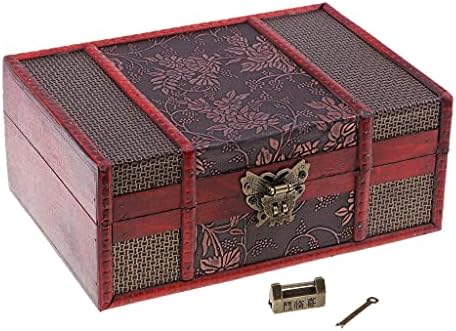 SMLJLQ Mücevher Kutusu Çin Retro Vintage Stil Ahşap Mücevher Kutusu saklama kutusu Bilezik Küpe Kolye Saklama Kabı