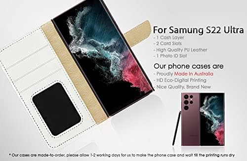 samsung S22 Ultra, Samsung Galaxy S22 Ultra, Tasarlanmış Flip cüzdan telefon Kılıfı, A23218 Himalaya Kedisi