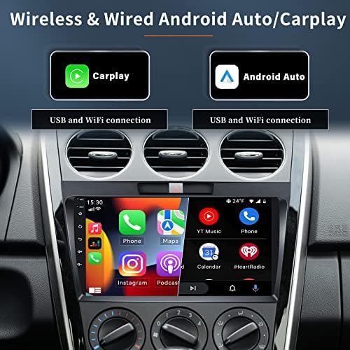 Kablosuz Apple CarPlay ile Mazda CX-7 2008-2015 için Android 11 Araba Müzik Seti Android Auto,WiFi ile 9 inç Dokunmatik