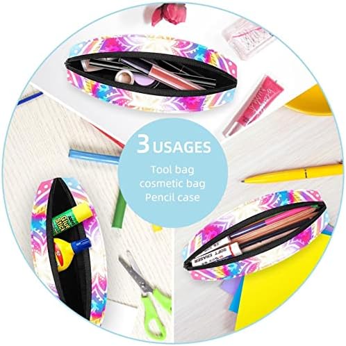 Kalem kutusu renkli Datura desen makyaj kozmetik çantası seyahat Organizatör aksesuarları için