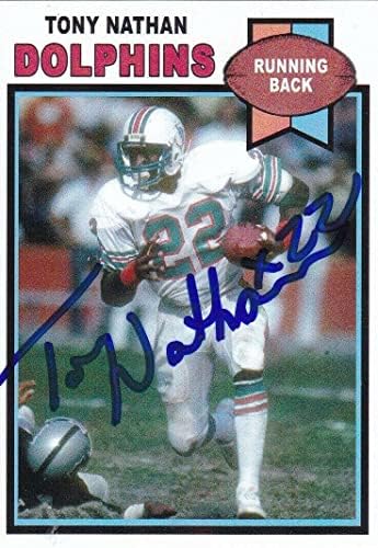 Tony Nathan Miami Dolphins İmzalı 1979 Tarzı Özel Kart-NFL İmzalı Futbol Kartları