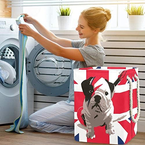 Unicey Sevimli İngiliz Bayrağı Köpek Su Geçirmez çamaşır sepeti Katlanabilir Sepetleri ev düzenleyici Bebek Sepeti
