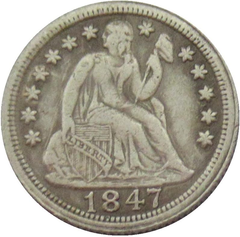 Amerikan Bayrağı 10 Cent 1847 Gümüş Kaplama Çoğaltma hatıra parası