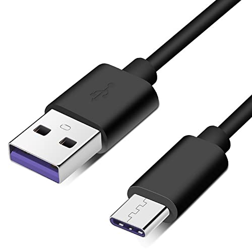 Hinikia USB C Kablosu 5A Hızlı Şarj, Yedek USB Tip C şarj aleti kablosu 5A Hızlı Şarj, Uzunluk 3.3 ft / 1m (Siyah)