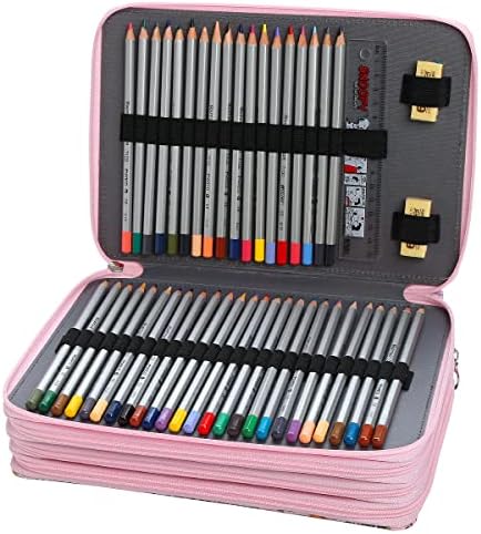 YZK 200 Yuvaları Renkli Kalem Kutusu-Fermuar Kapatma ile Dimi Oxford Kalemlik Suluboya Kalemler veya Yapımcılar için
