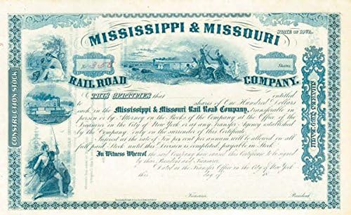 Mississippi ve Missouri Demiryolu A. Ş. - Stok Sertifikası