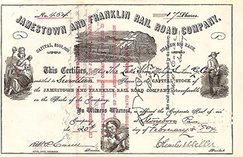 Jamestown ve Franklin Demiryolu-Stok Sertifikası