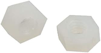 X-DREE 20 Adet Beyaz Naylon 4mm Dişi Dişli 3.5 mm Yükseklik Altıgen vida somunu(20 piezas de naylon BLANC-O 4mm rosca