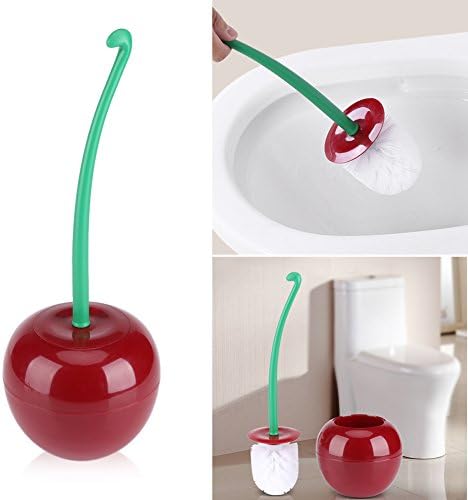 Tuvalet Fırçası ve Tutucu, Tuvalet Fırçası ile Kiraz Şekli Yaratıcı Lavabo Banyo Temizleyici Fırça Banyo Depolama