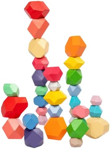 w Gemenis İstifleme Oyuncakları Paketi - Dengeleme Taş Oyuncakları ve Çocuklar için Yapı Taşları