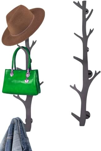 TERRA HOME Ceket Ağacı-Beyzbol Şapkaları, Paltolar, Çantalar için Şapka Rafı-8 Kancalı Duvar Palto Askılık Portmanto