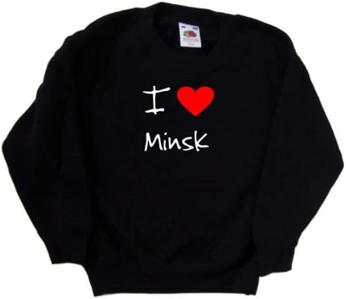 Kalbi Seviyorum Minsk Siyah Çocuk Sweatshirt