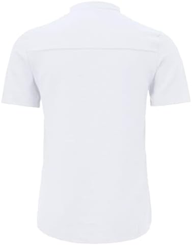 Nyybw erkek Pamuk Keten Gömlek Kısa Kollu, Casual Düğme Aşağı Tropikal Tatil Plaj Tees Bluzlar T Shirt Cep