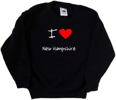 Kalbi Seviyorum New Hampshire Siyah Çocuk Sweatshirt