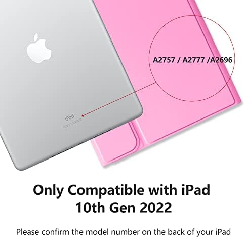 10. Nesil 10.9 2022 için Klavyeli MMK iPad Kılıfı, 10. Nesil için iPad Klavye Kılıfı (A2757/A2777/A2696), Çıkarılabilir