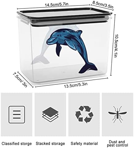 Sevimli Yunus Atlama Saklama Kapları şeffaf plastik kapaklı kutu Yeniden Kullanılabilir Kutuları Mutfak Tahıl Aperatifler