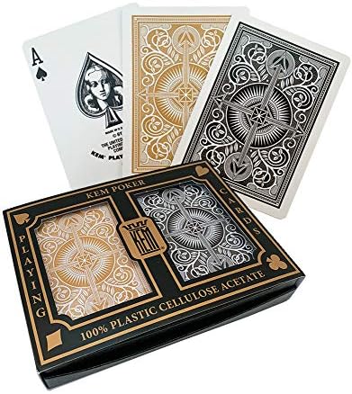 KEM Ok Siyah ve Altın, Poker Boyutu - Standart İndeks Oyun Kartları (2'li Paket) - 1017399